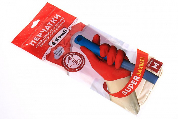 Перчатки латексные M хозяйственные сверхпрочные