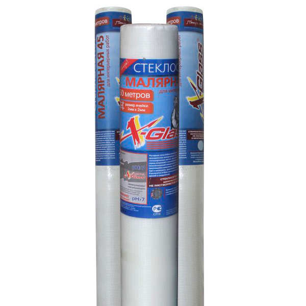 Стеклосетка малярная щелочестойкая 45 г/м² (2х2) 1,0х20м XGLASS PRO