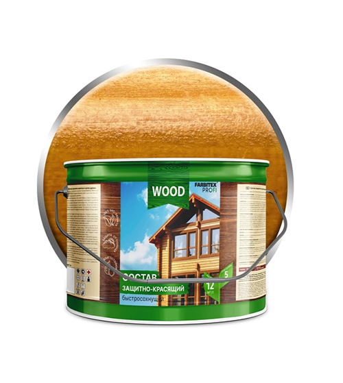 Фарбитекс Профи Вуд дуб 8,1кг/9,0л состав защитно-красящий для древесины быстросохнущий