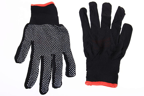 Перчатки нейлоновые VALRUS 209, размер 9/12 черно-белые