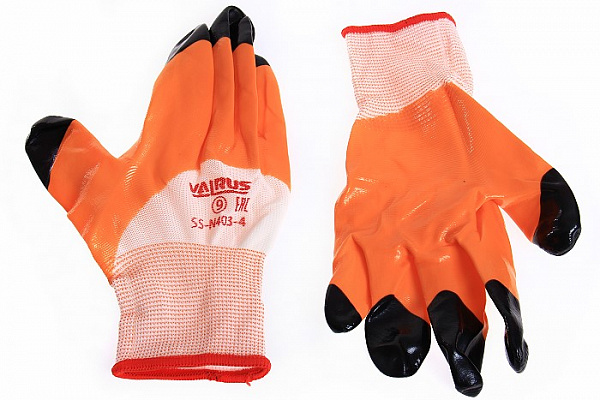Перчатки нейлоновые VALRUS 403, размер 9/12 оранжевые