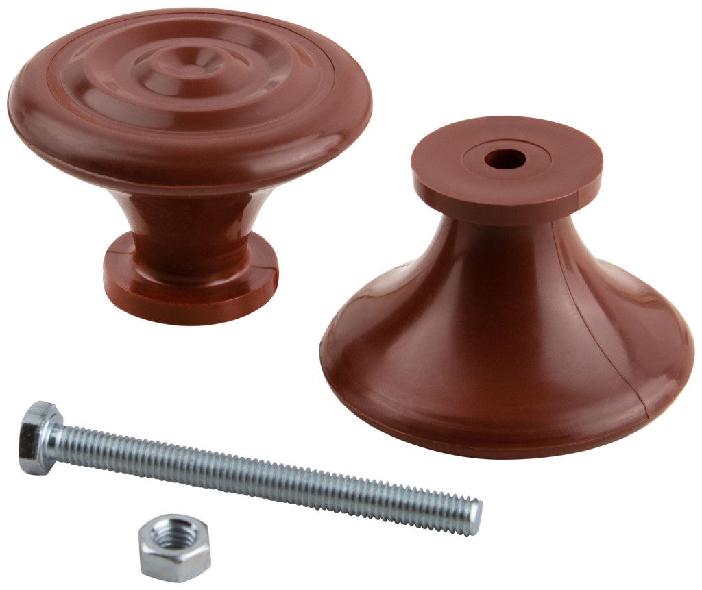 Ручка-кнопка дверная пластиковая коричневая Курс (66837)