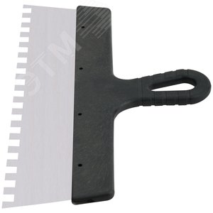 Шпатель нерж. фасадный зубчатый 250мм 10*10мм пластм. ручка (85500)