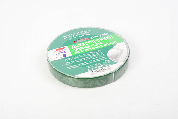 Лента 2-ух сторон. зеркальная 25мм х 10м Klebebander (TFK007T)