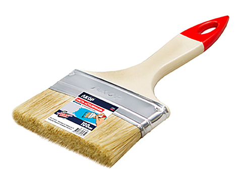 Кисть плоская 100мм х 12мм натурал. щетина пласт. ручка АКОР Щ/П КФ "Эксперт" 140 12 100