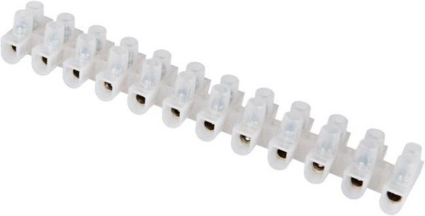 Колодки зажимные винтовые ЗВИ-10 12пар сеч. 1,5-6,0мм полипропилен 100С белый (0510-0023)