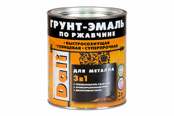Грунт-эмаль 3 в 1 по ржавчине красно-коричневый 0,75л Дали RAL3011