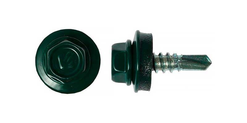 Саморез кров. 4,8х29 по металлу (зеленый) 6005