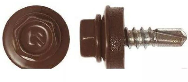 Саморез кров. 4,8х29 по металлу (коричневый) 8017