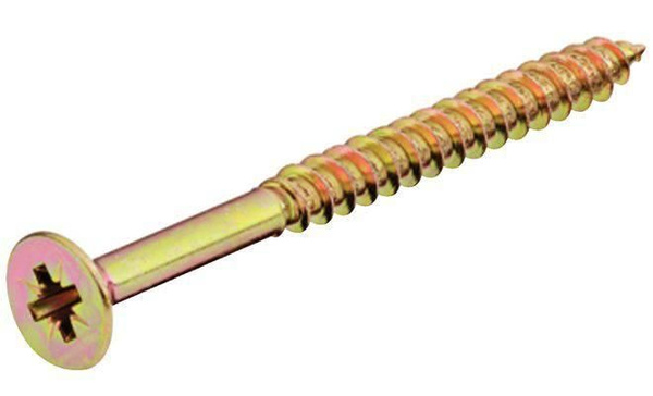 Шуруп универс. 6,0х120 потай Pozi острый желтый Zn