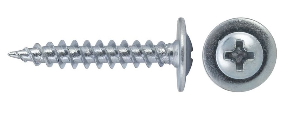 Саморез 4,2х38 полусфер Ph2 с прессшайбой острый оцинк.