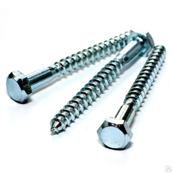 Шуруп для лаг и реек 6х80 цинк (глухарь) с шест. гол. Zn