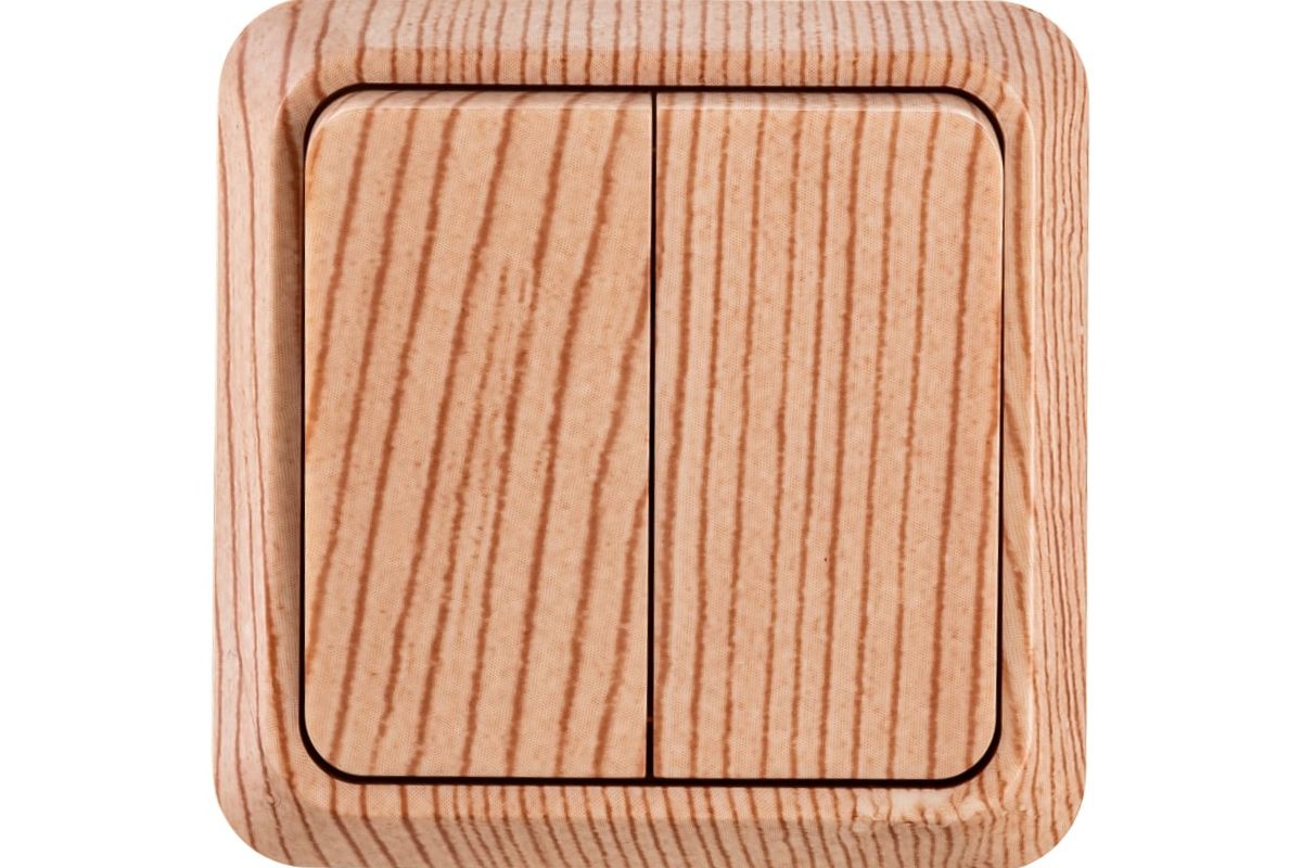 Выключатель 2-кл Universa Олимп сосна 10А, 220В (еврослот) ОП 5560834