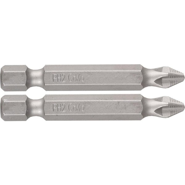 Биты Ph 2-50мм кованые односторонние, сталь S2 (набор 2шт) Профи 57505