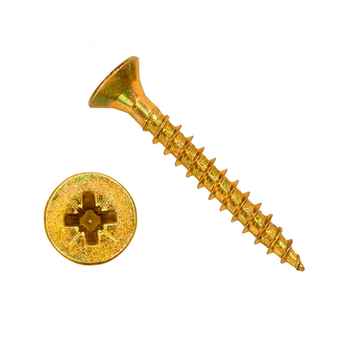 Шуруп универс. 3,0х35 потай Pozi острый желтый Zn