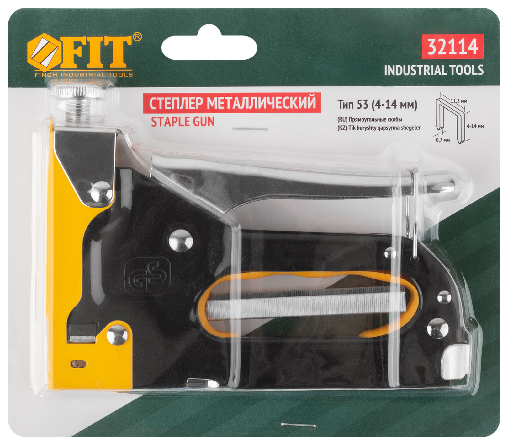 Степлер-пистолет скобозабивной (тип 53) 4-14мм для узких скоб FIT 32114