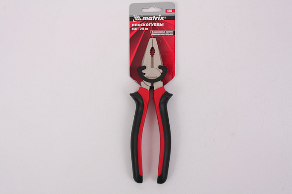 Плоскогубцы 200мм никелированные, ручки двух. компонентные Матрикс Никель (MATRIX NICKEL) (16906)