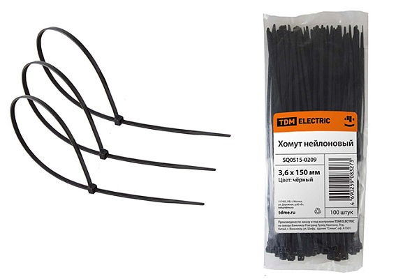 Хомут 3,6х150мм нейлон (100шт) черные арт. 0515-0209