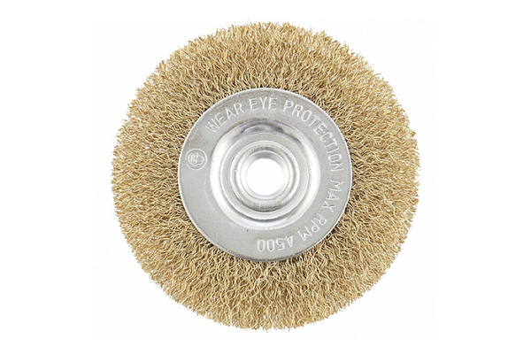 Щетка для УШМ плоская 125мм, М14 латунированная витая Matrix 74651