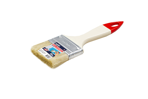 Кисть плоская 50мм натурал. щетина флейцевая ручка АКОР КФ "Столичная" арт. 137 12 050