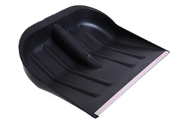 Лопата снеговая пласт. № 2 Вьюга (ковш) 500х375мм пластмас.  оцинкован. пл., черная