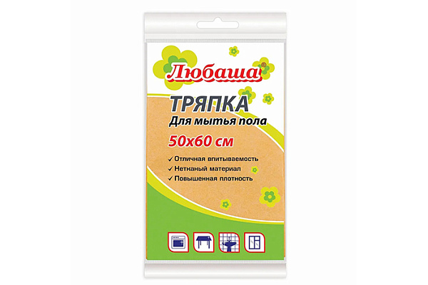 Тряпка для пола 50х60см Рыжий Кот, Любаша 604690, 605498