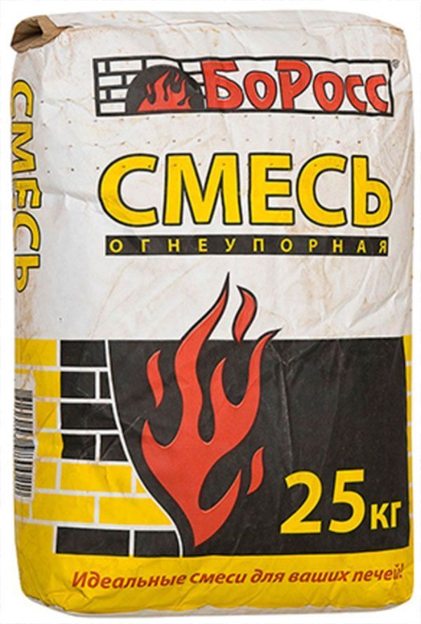 Смесь огнеупорно-кладочная 25кг (шамотная глина)  желтый мешок