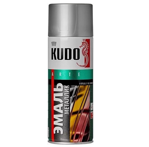 Эмаль аэрозоль KUDO металлик серебро 210мл KU-1026.1