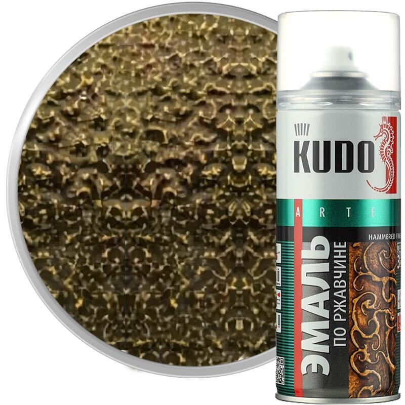 Эмаль по ржавчине молотковая бронза KUDO 520мл KU-3006 (алкидно-стирольная)