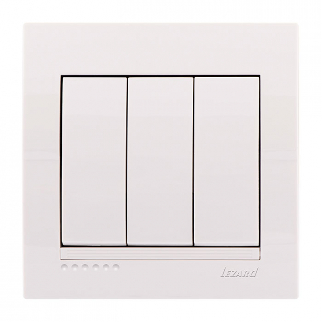 Выключатель 3-кл Lezard MIRA СП белый 701-0202-109