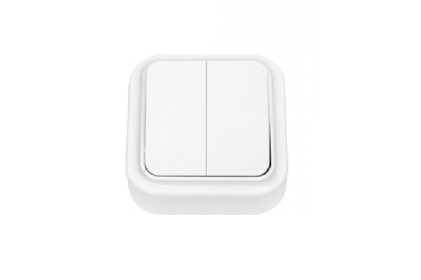 Выключатель 2-кл Blanka открытый белый 065011