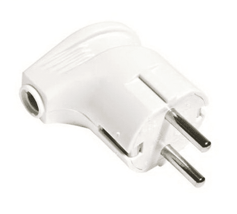 Вилка TDM Universal угловая с/з белая 16А 250В А0105 1806-0007