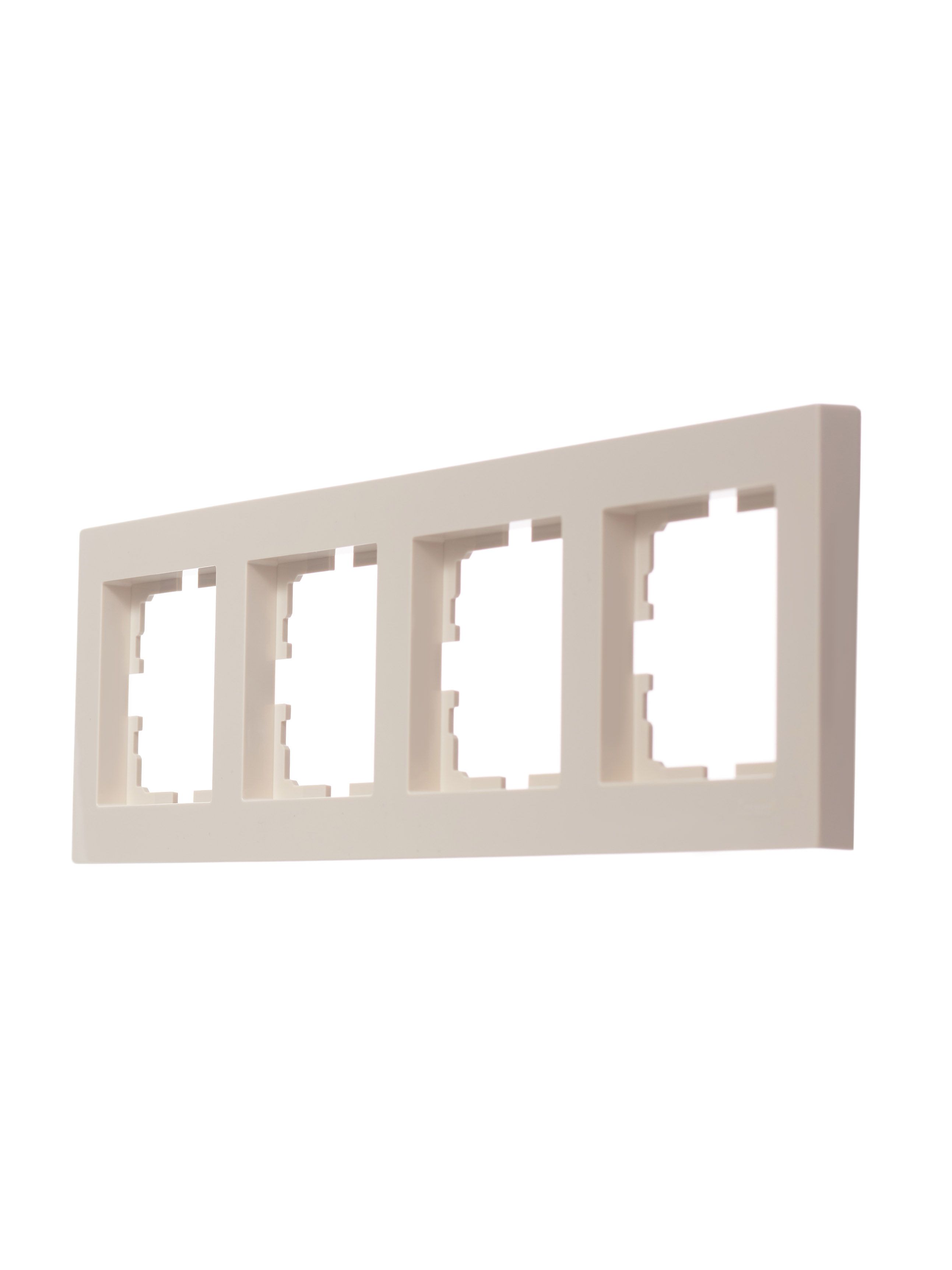 Рамка 4местная Lezard MIRA Горизонт кремовая 701-0303-149