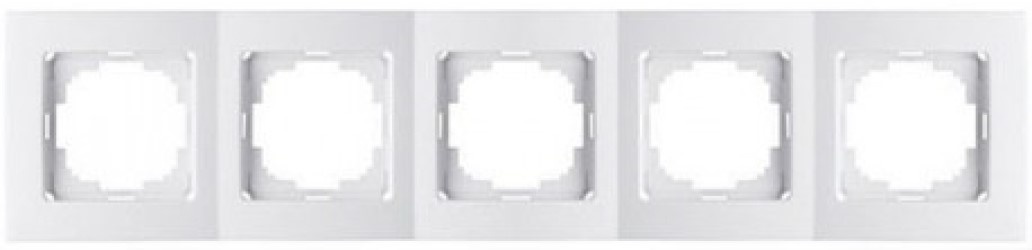 Рамка 5местная Lezard MIRA Горизонт белая 701-0200-150