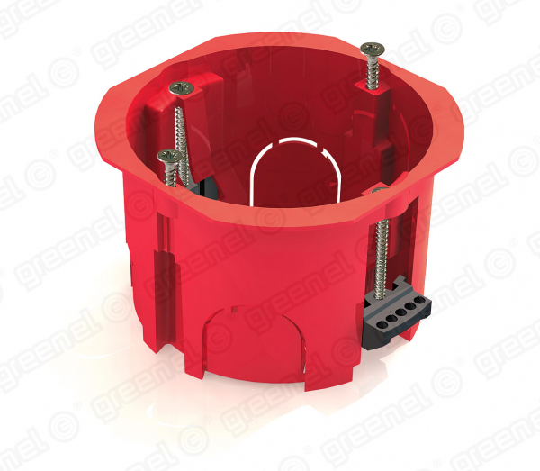 Подрозетник для ГВЛ 65х45мм красный GE40022