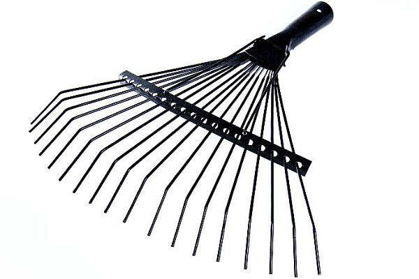 Грабли веерные 18 зубов металлические, проволочные окрашенные