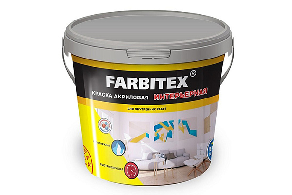 Краска в/д FARBITEX (Фарбитекс) интерьерная 6кг