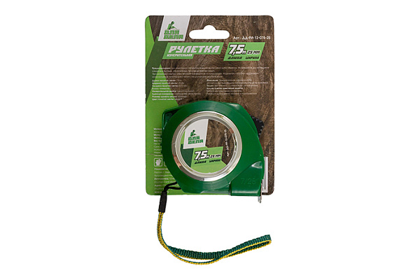 Рулетка 7,5м/25мм пласт. корпус Для Дела (ДД-РИ-12-075-25)