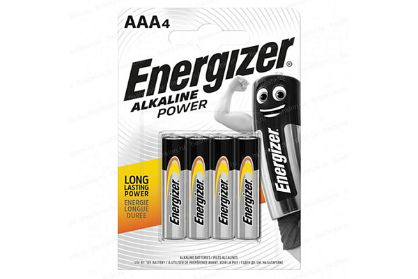 Батарейка Energizer (Энерджайзер) LR03 Alk Power BP4 (мизинчиковые) 1упак/4шт (893)