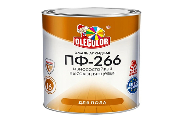 ПФ-266 Эмаль красно-коричневая 1,9кг для пола Олеколор (Olecolor)