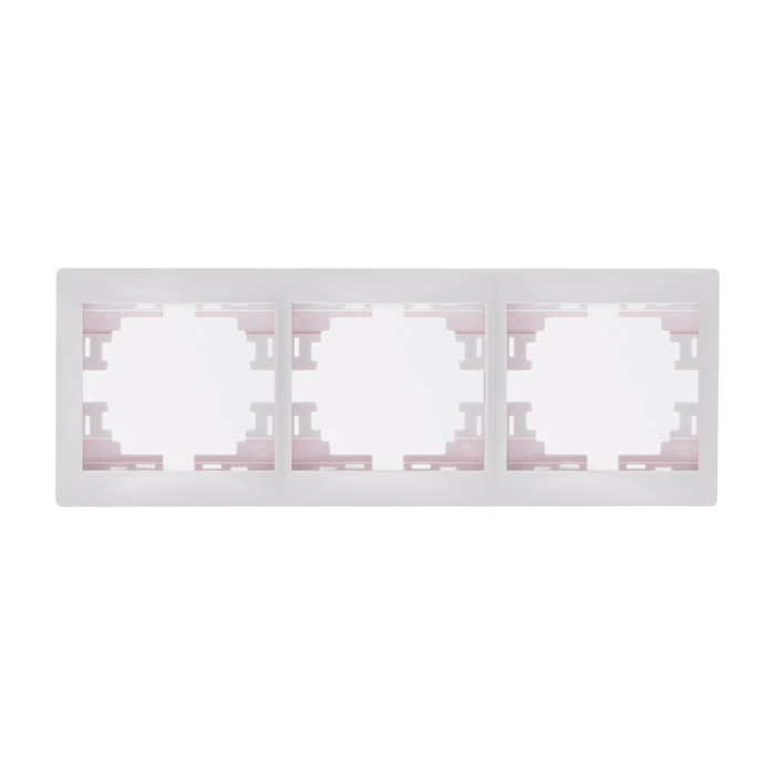 Рамка 3местная Lezard MIRA Горизонт белая 701-0200-148 без вставки скрытая установка