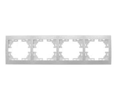 Рамка 4местная Lezard MIRA Горизонт белая 701-0200-149 без вставки скрытая установка 