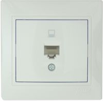 Розетка компьютерная CAT5 Lezard MIRA белая 701-0202-139 скрытая установка