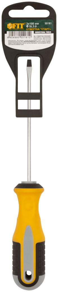 Отвертка SL 3х100мм Cr-V сталь прорезиненная ручка Старт (55181)