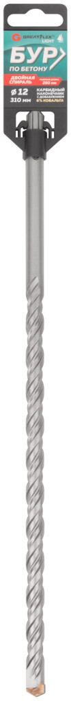 Бур SDS Plus 12х310х250 по бетону GreatFlex Light 56-12310