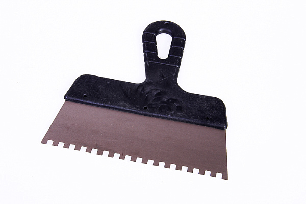 Шпатель нерж. фасадный зубчатый 200мм 6х6мм Кедр 046-0200, 85464