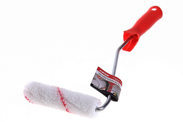 Валик мини полиэстер 110мм ворс 12мм ручка 40см для работ с водными ЛКМ АКОР