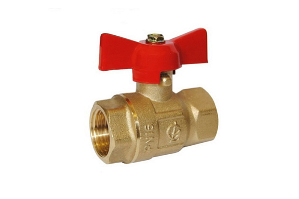 Кран шаровой для воды 3/4" НР-ВР бабочка (ш/г) ДУ20 латунный КНР (11Б27п1)