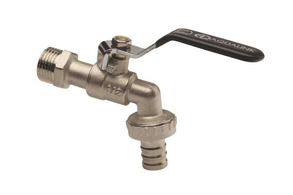 Кран шаровой для воды 3/4" водоразборный силуминовый ДУ20 AQUALINK под шланг, рычаг ECO (03966)