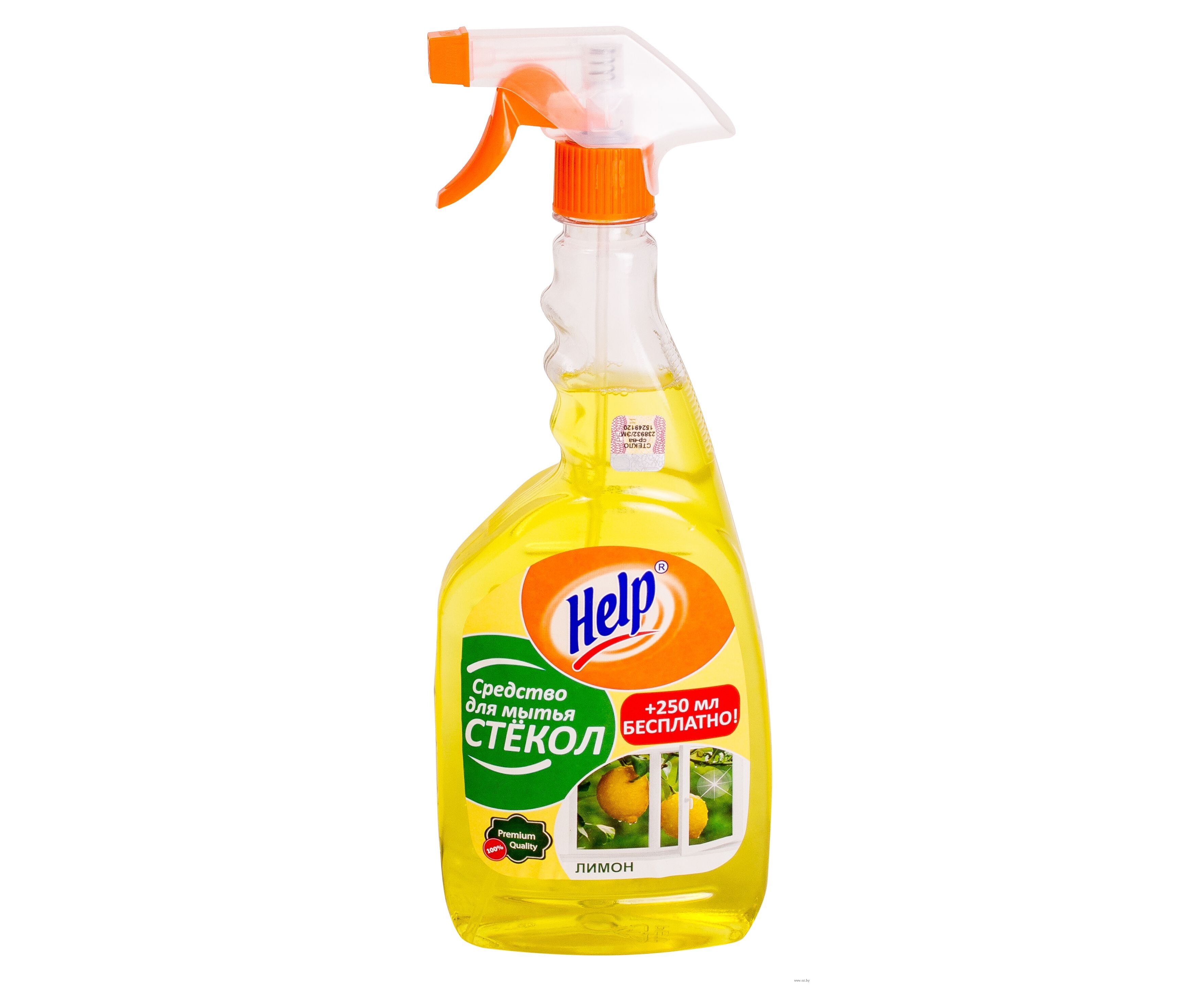 Средство для мытья стекол лимон 500мл ХЕЛП с курком 1-0325